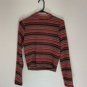 Cropped Striped Mockneck Sweater!